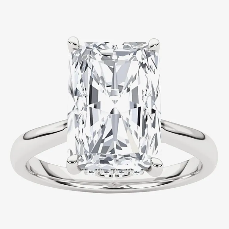 Grown Gorgeous F, Vs2 Womens 3 1/2 CT. T.W Lab Grown White Diamond 14K Gold or Platinum Radiant-cut Engagement Ring