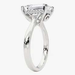 Grown Gorgeous F, Vs2 Womens 3 1/2 CT. T.W Lab Grown White Diamond 14K Gold or Platinum Radiant-cut Engagement Ring