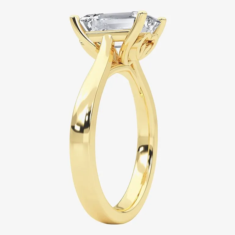 Grown Gorgeous (F, Vs2) Womens 2 1/4 CT. T.W. Lab Grown White Diamond 14K Gold or Platinum Radiant-cut Solitaire Engagement Ring