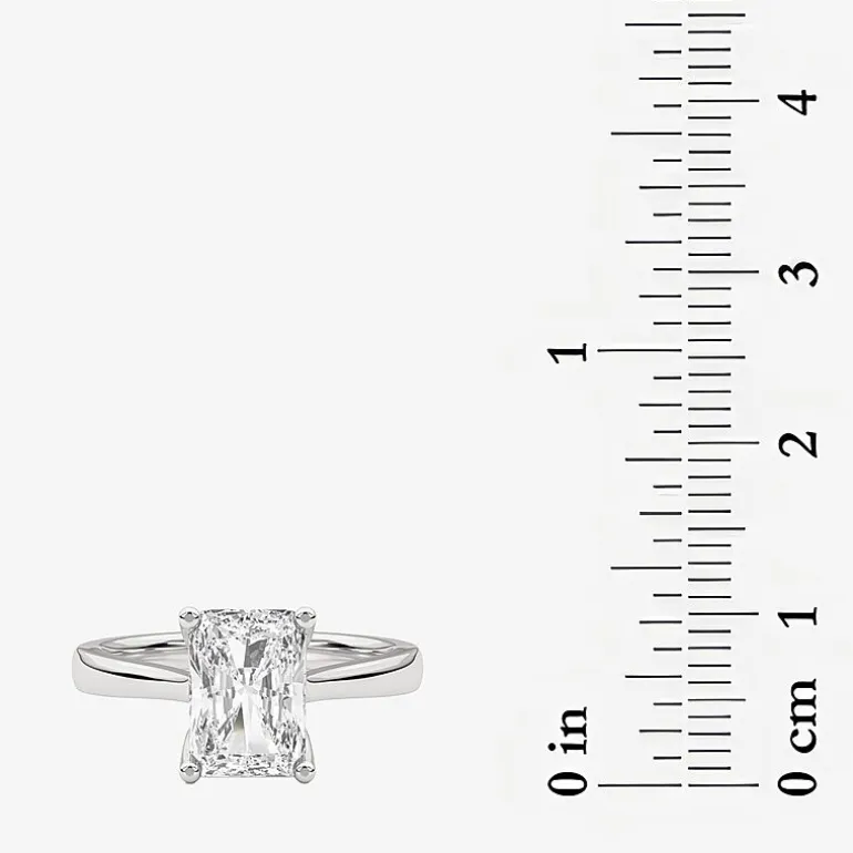 Grown Gorgeous (F, Vs2) Womens 2 1/4 CT. T.W. Lab Grown White Diamond 14K Gold or Platinum Radiant-cut Solitaire Engagement Ring