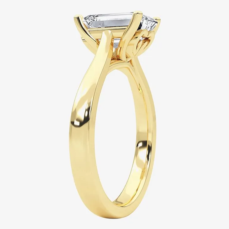 Grown Gorgeous (F, Vs2) Womens 2 1/4 CT. T.W. Lab Grown White Diamond 14K Gold or Platinum Emerald-cut Solitaire Engagement Ring