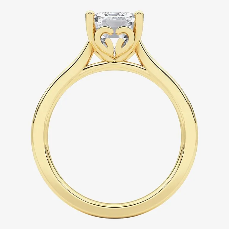 Grown Gorgeous (F, Vs2) Womens 2 1/4 CT. T.W. Lab Grown White Diamond 14K Gold or Platinum Emerald-cut Solitaire Engagement Ring