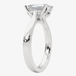 Grown Gorgeous (F, Vs2) Womens 2 1/4 CT. T.W. Lab Grown White Diamond 14K Gold or Platinum Emerald-cut Solitaire Engagement Ring