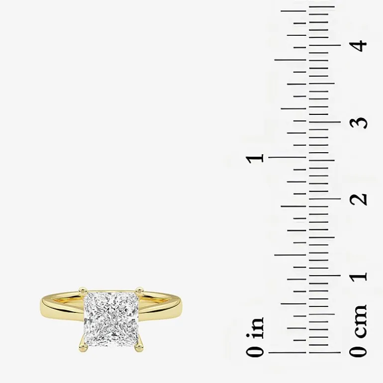 Grown Gorgeous (F, Vs2) Womens 2 1/4 CT. T.W. Lab Grown White Diamond 14K Gold or Platinum Princess-cut Solitaire Engagement Ring