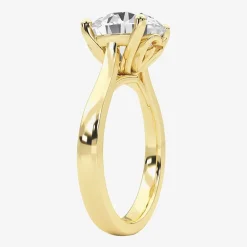 Grown Gorgeous (F / Vs2) Womens 3 3/4 CT. T.W. Lab Grown White Diamond 14K Gold Round Solitaire Engagement Ring