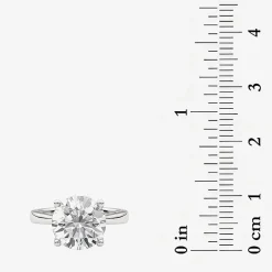 Grown Gorgeous (F / Vs2) Womens 3 3/4 CT. T.W. Lab Grown White Diamond 14K Gold Round Solitaire Engagement Ring