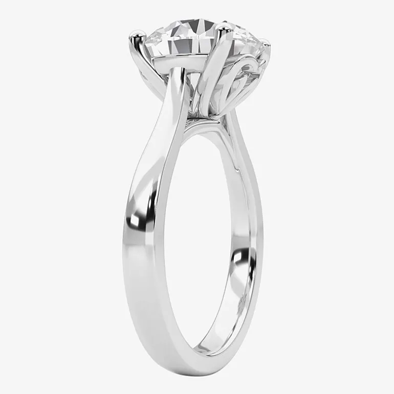 Grown Gorgeous (F / Vs2) Womens 3 3/4 CT. T.W. Lab Grown White Diamond 14K Gold Round Solitaire Engagement Ring