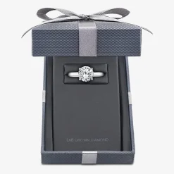 Grown Gorgeous (F,Vs2) Womens 2 1/4 CT. T.W. Lab Grown White Diamond 14K Gold or Platinum Round Solitaire Engagement Ring
