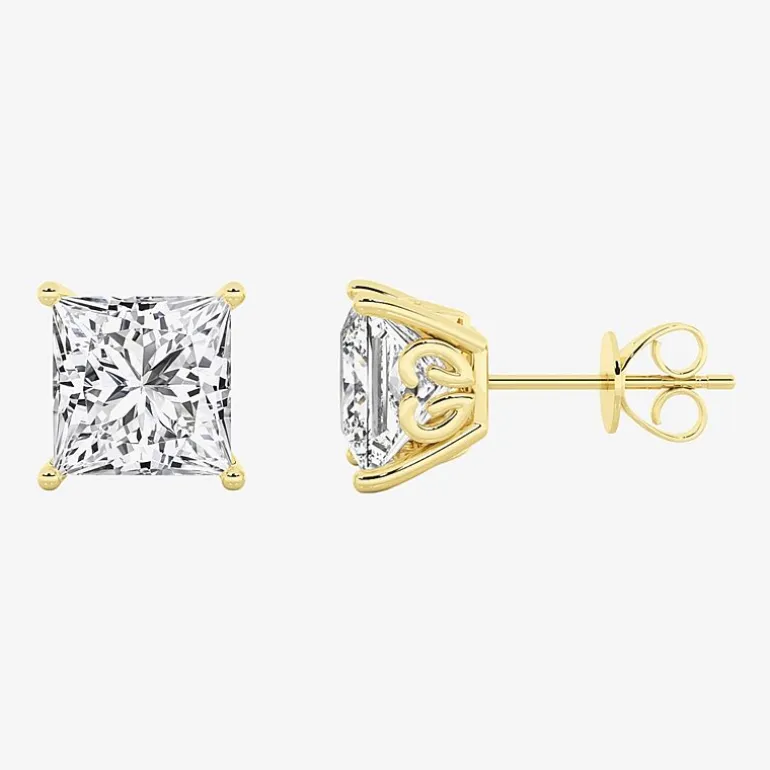 Grown Gorgeous (Vs2,F) 4 1/2 CT. T.W. Lab-Grown Diamond 14K Gold or Platinum 8.2mm Princess Stud Earrings