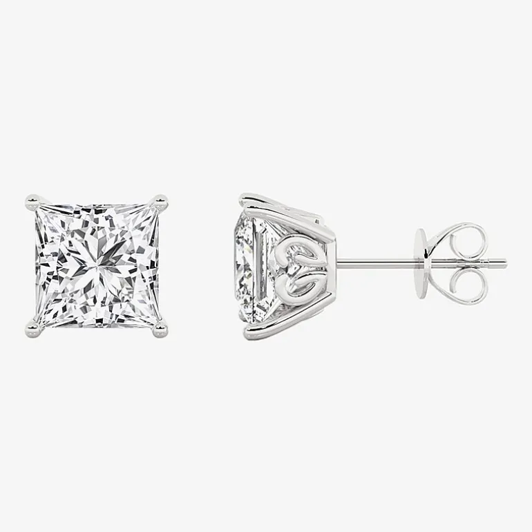 Grown Gorgeous (Vs2,F) 4 1/2 CT. T.W. Lab-Grown Diamond 14K Gold or Platinum 8.2mm Princess Stud Earrings