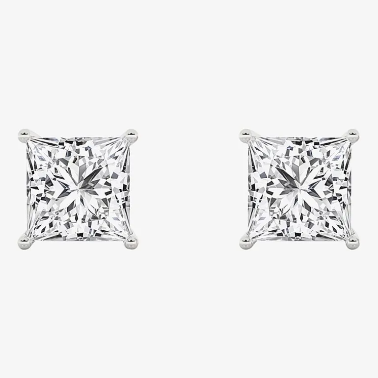 Grown Gorgeous (Vs2,F) 4 1/2 CT. T.W. Lab-Grown Diamond 14K Gold or Platinum 8.2mm Princess Stud Earrings