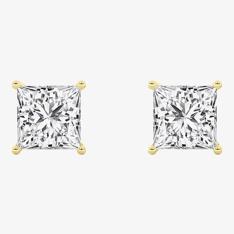 Grown Gorgeous (Vs2,F) 4 1/2 CT. T.W. Lab-Grown Diamond 14K Gold or Platinum 8.2mm Princess Stud Earrings