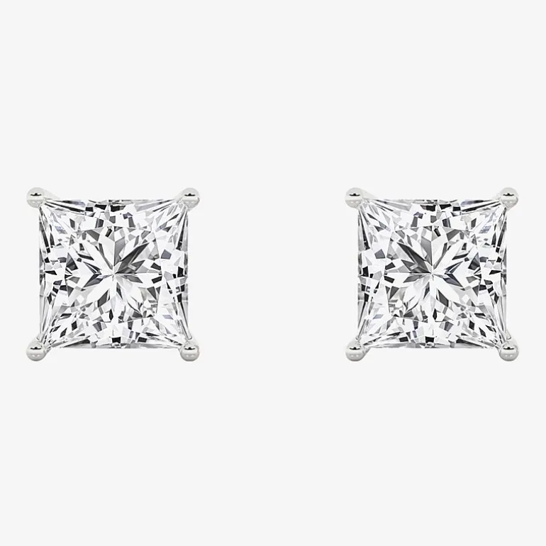 Grown Gorgeous (Vs2,F) 4 1/2 CT. T.W. Lab-Grown Diamond 14K Gold or Platinum 8.2mm Princess Stud Earrings