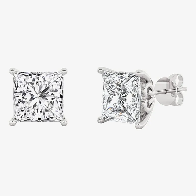 Grown Gorgeous (Vs2,F) 4 1/2 CT. T.W. Lab-Grown Diamond 14K Gold or Platinum 8.2mm Princess Stud Earrings