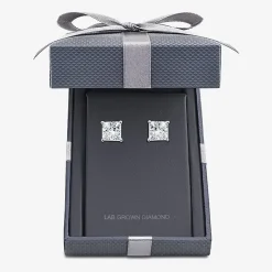 Grown Gorgeous (Vs2,F) 4 1/2 CT. T.W. Lab-Grown Diamond 14K Gold or Platinum 8.2mm Princess Stud Earrings