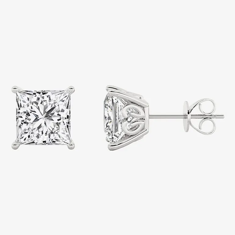 Grown Gorgeous (Vs2,F) 4 1/2 CT. T.W. Lab-Grown Diamond 14K Gold or Platinum 8.2mm Princess Stud Earrings