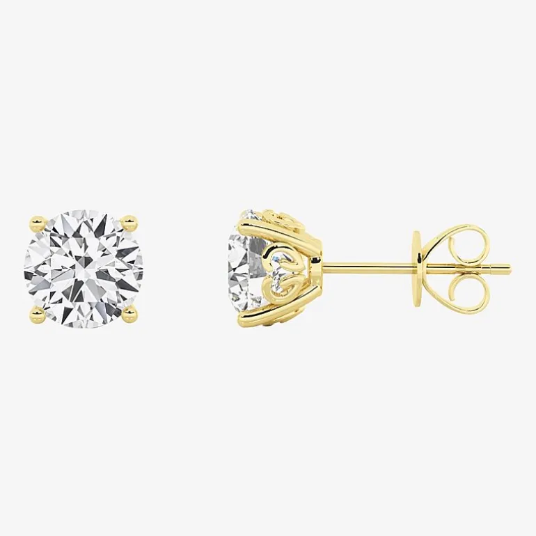 Grown Gorgeous (Vs2/F) 2 1/4 CT. T.W. Lab-Grown Diamond 14K Gold or Platinum 6.8mm Round Stud Earrings