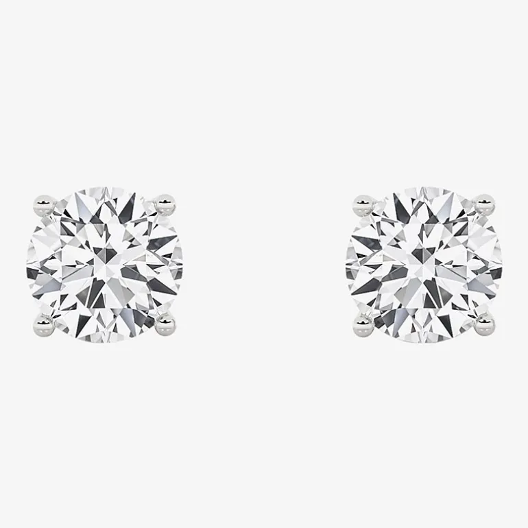 Grown Gorgeous (Vs2/F) 2 1/4 CT. T.W. Lab-Grown Diamond 14K Gold or Platinum 6.8mm Round Stud Earrings
