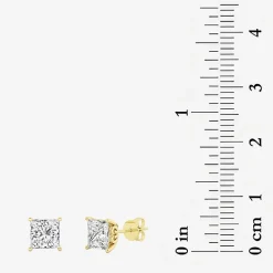 Grown Gorgeous (Vs2, F) 2 1/4 CT. T.W. Lab-Grown Diamond 14K Gold or Platinum 6.3mm Princess Stud Earrings
