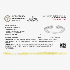 Grown Gorgeous Womens 1/2 CT. T.W. Lab Grown White Diamond 14K Gold Anniversary Band
