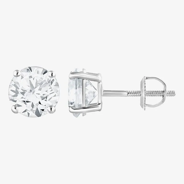 ( G / Si2 ) 2 CT. T.W. Lab-Grown Diamond 10K Gold 6.3mm Round Stud Earrings