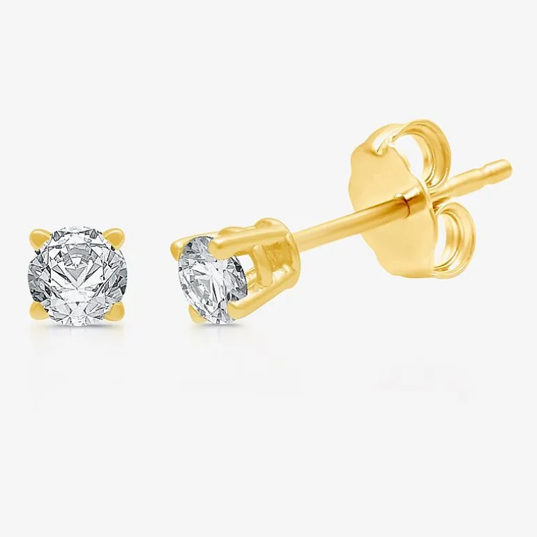 ( G/SI1-SI2 ) 1/4 CT. T.W. Lab-Grown Diamond 14K Gold Round Stud Earrings