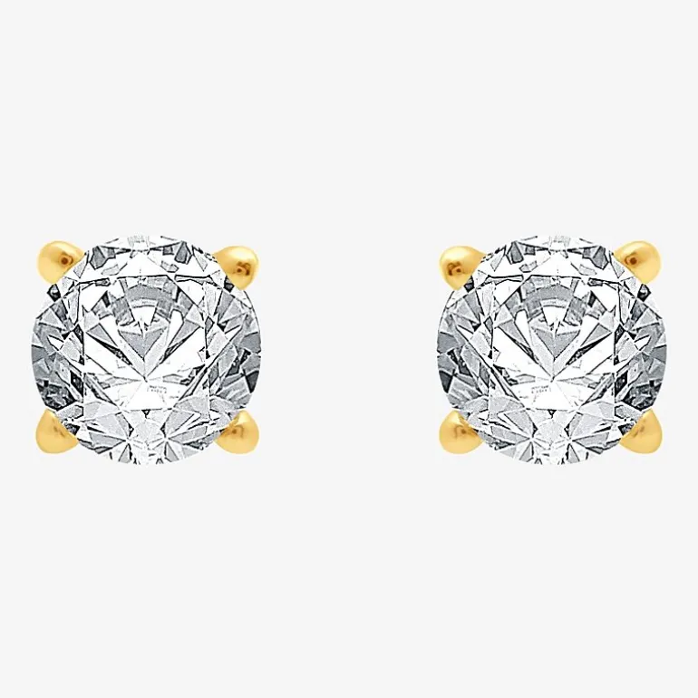 ( G/SI1-SI2 ) 3/8 CT. T.W. Lab-Grown Diamond 10K Gold Round Stud Earrings