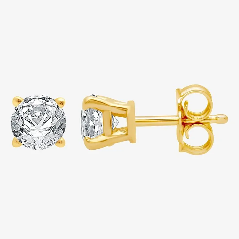 ( G/SI1-SI2 ) 3/8 CT. T.W. Lab-Grown Diamond 10K Gold Round Stud Earrings