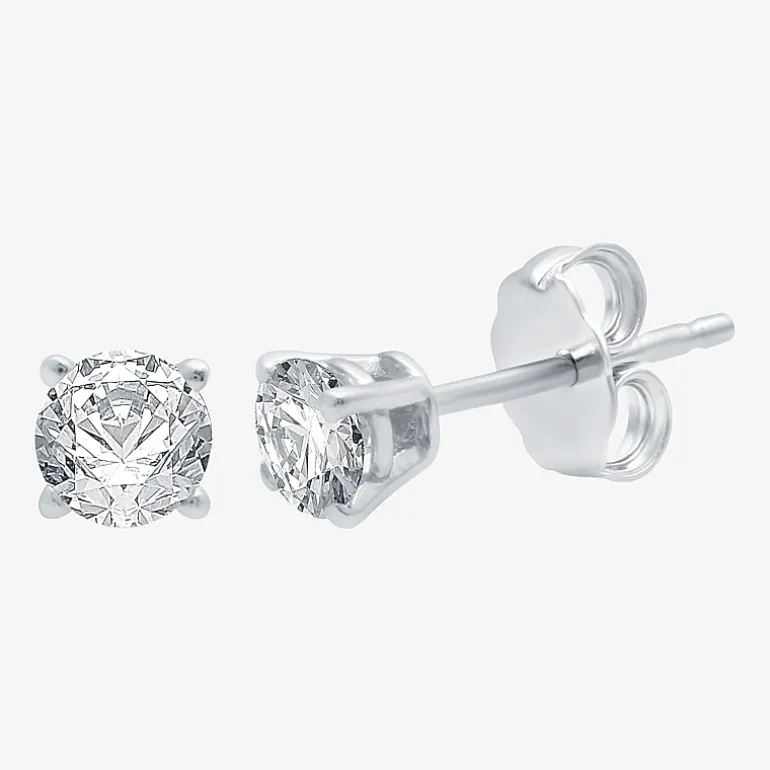 ( G/SI1-SI2 ) 3/8 CT. T.W. Lab-Grown Diamond 10K Gold Round Stud Earrings