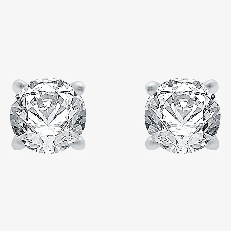 ( G/SI1-SI2 ) 3/8 CT. T.W. Lab-Grown Diamond 10K Gold Round Stud Earrings