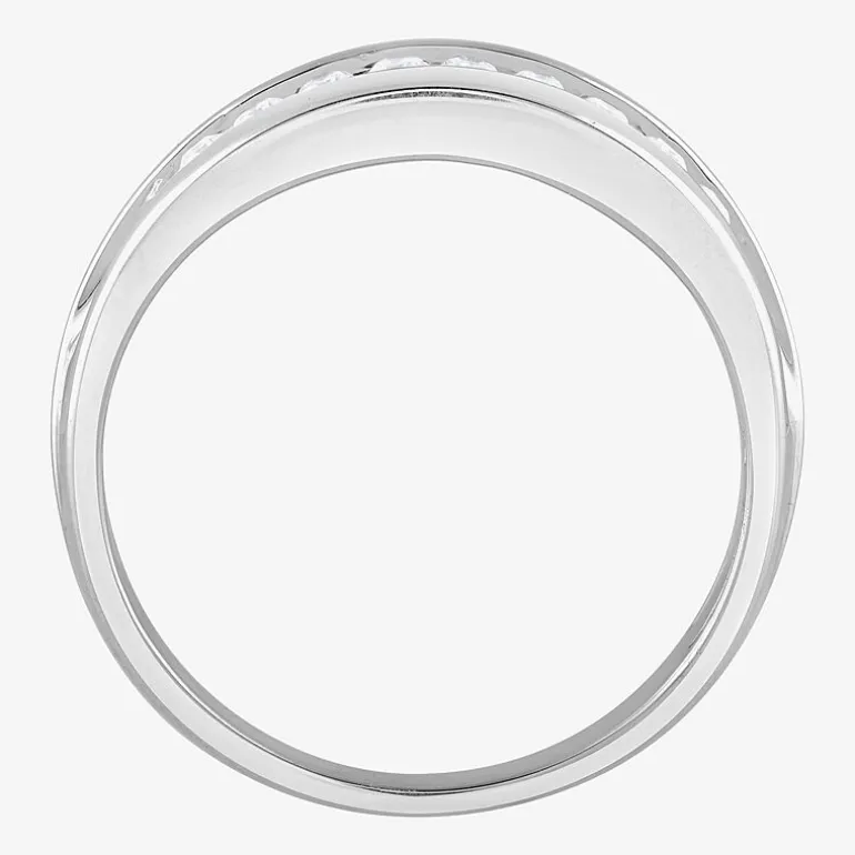 (G / Si1-Si2) Mens 1/2 CT. T.W. Lab Grown White Diamond Sterling Silver Anniversary Wedding Band