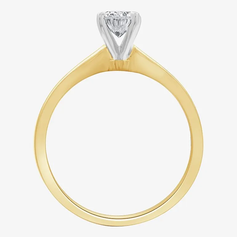 (G / Si1-Si2) Womens 3/4 CT. Lab Grown White Diamond 10K Gold Oval Solitaire Engagement Ring