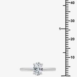 (G / Si1-Si2) Womens 3/4 CT. Lab Grown White Diamond 10K Gold Oval Solitaire Engagement Ring