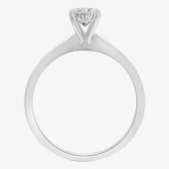 (G / Si1-Si2) Womens 3/4 CT. Lab Grown White Diamond 10K Gold Oval Solitaire Engagement Ring