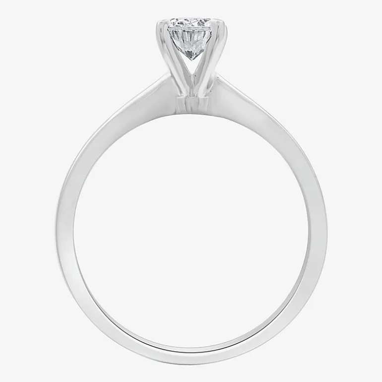 (G / Si1-Si2) Womens 3/4 CT. Lab Grown White Diamond 10K Gold Oval Solitaire Engagement Ring