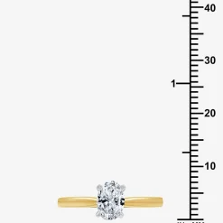 (G / Si1-Si2) Womens 3/4 CT. Lab Grown White Diamond 10K Gold Oval Solitaire Engagement Ring