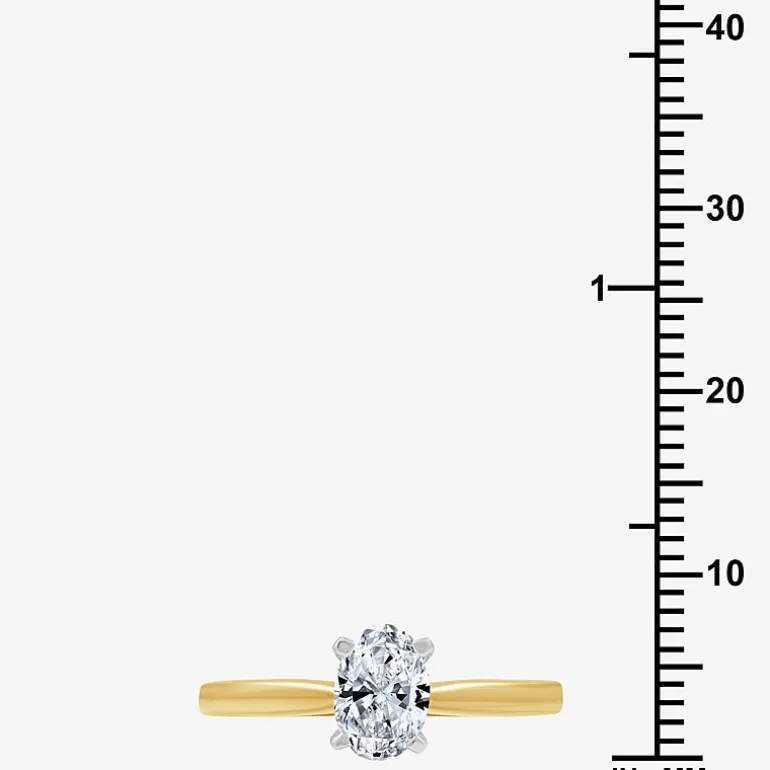 (G / Si1-Si2) Womens 3/4 CT. Lab Grown White Diamond 10K Gold Oval Solitaire Engagement Ring