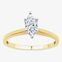(G / Si1-Si2) Womens 3/4 CT. Lab Grown White Diamond 10K Gold Marquise Solitaire Engagement Ring