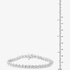 (G / Si1-Si2) Womens 4 CT. T.W. Lab Grown White Diamond 14K Gold Over Silver 7.5 Inch Tennis Bracelet