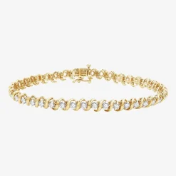 (G / Si1-Si2) Womens 4 CT. T.W. Lab Grown White Diamond 14K Gold Over Silver 7.5 Inch Tennis Bracelet