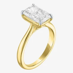 (G / Si1-Si2) Womens 3 CT. T.W. Lab Grown White Diamond Sterling Silver Rectangular Engagement Ring