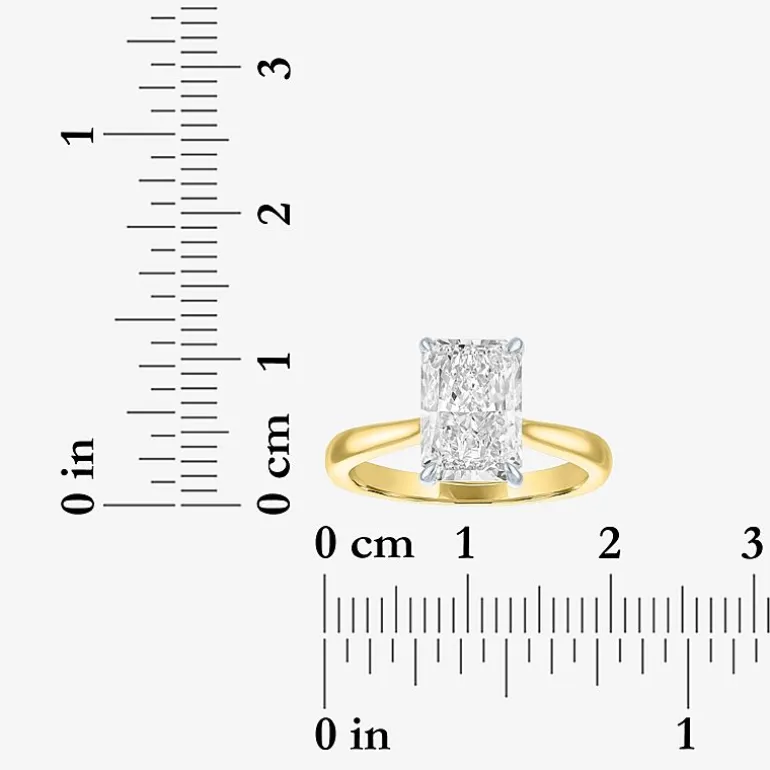 (G / Si1-Si2) Womens 3 CT. T.W. Lab Grown White Diamond Sterling Silver Rectangular Engagement Ring
