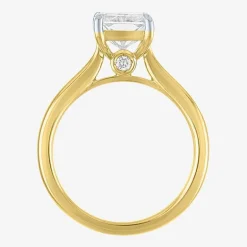 (G / Si1-Si2) Womens 3 CT. T.W. Lab Grown White Diamond Sterling Silver Rectangular Engagement Ring