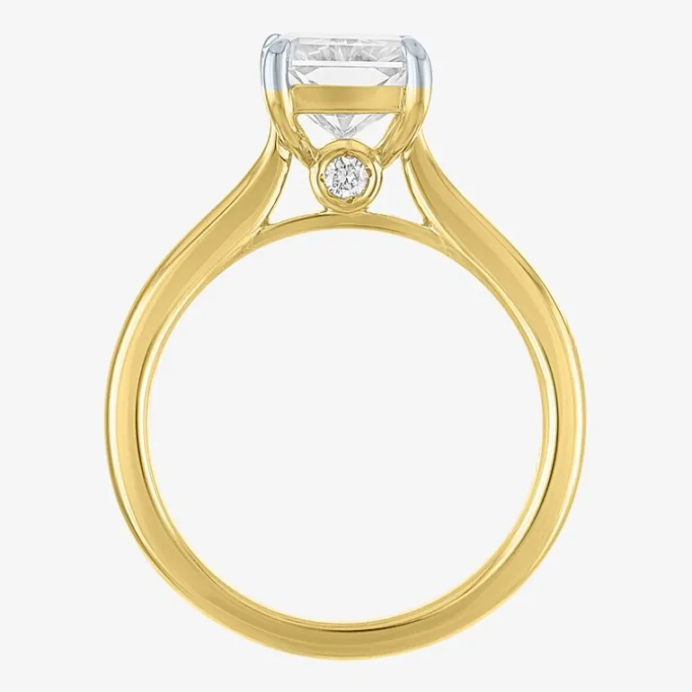 (G / Si1-Si2) Womens 3 CT. T.W. Lab Grown White Diamond Sterling Silver Rectangular Engagement Ring