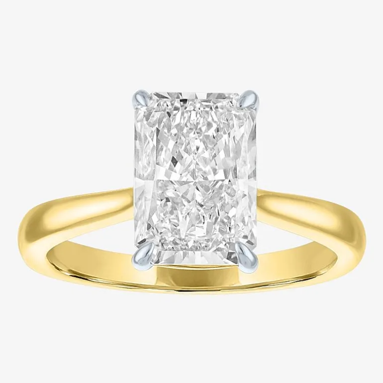 (G / Si1-Si2) Womens 3 CT. T.W. Lab Grown White Diamond Sterling Silver Rectangular Engagement Ring