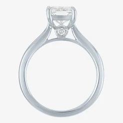 (G / Si1-Si2) Womens 3 CT. T.W. Lab Grown White Diamond Sterling Silver Rectangular Engagement Ring