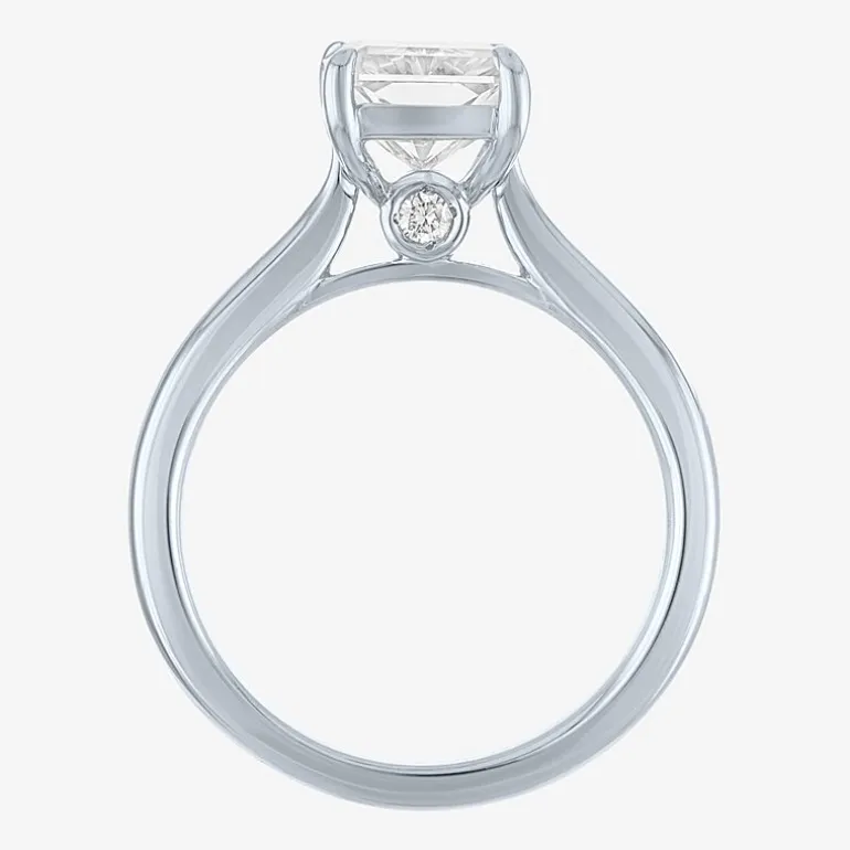 (G / Si1-Si2) Womens 3 CT. T.W. Lab Grown White Diamond Sterling Silver Rectangular Engagement Ring