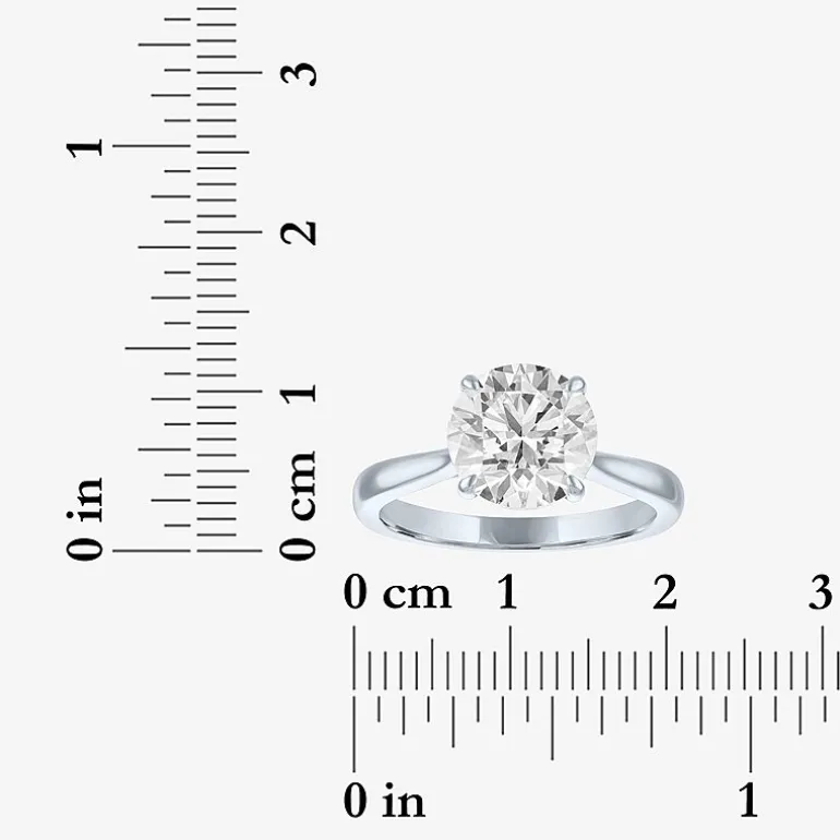(G / Si1-Si2) Womens 3 CT. T.W. Lab Grown White Diamond Round Engagement Ring