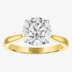 (G / Si1-Si2) Womens 3 CT. T.W. Lab Grown White Diamond Round Engagement Ring