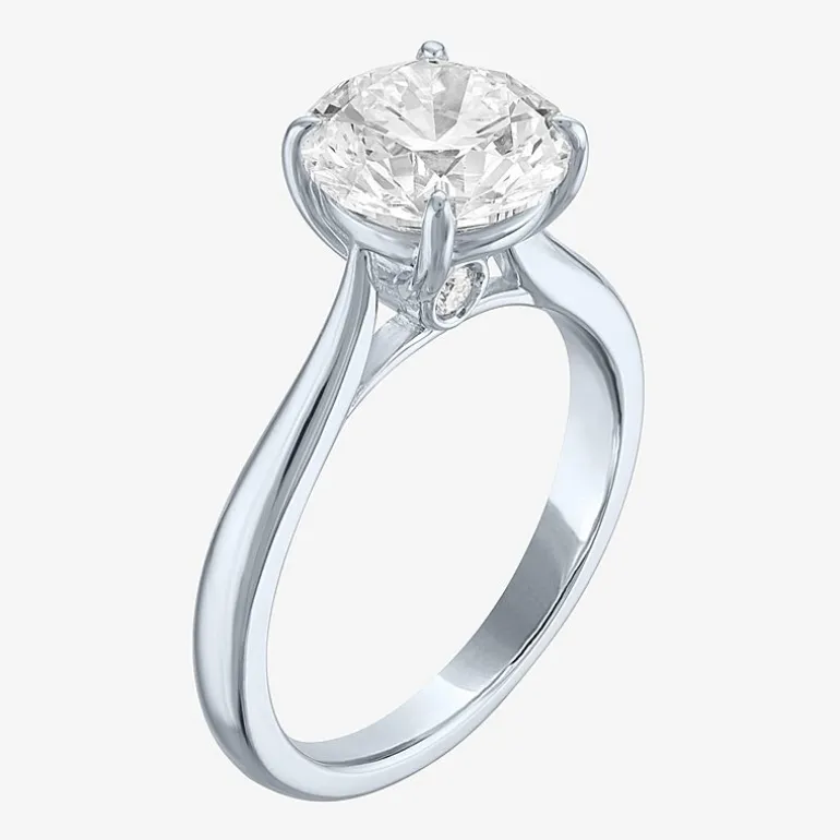 (G / Si1-Si2) Womens 3 CT. T.W. Lab Grown White Diamond Round Engagement Ring